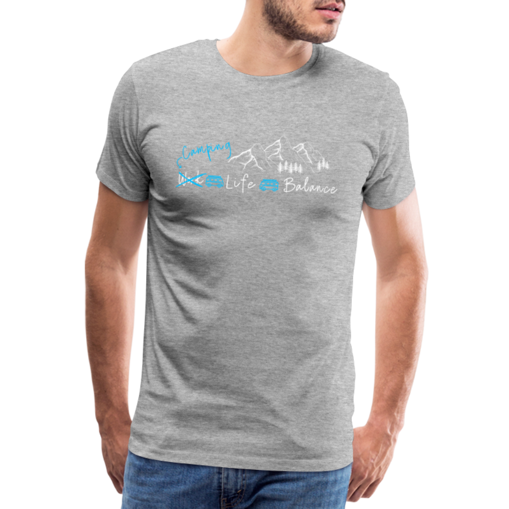 Männer Premium T-Shirt - Camping Life Balance - Grau meliert