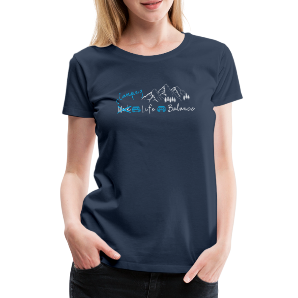 Women’s Premium T-Shirt - Camping Life Balance - Navy