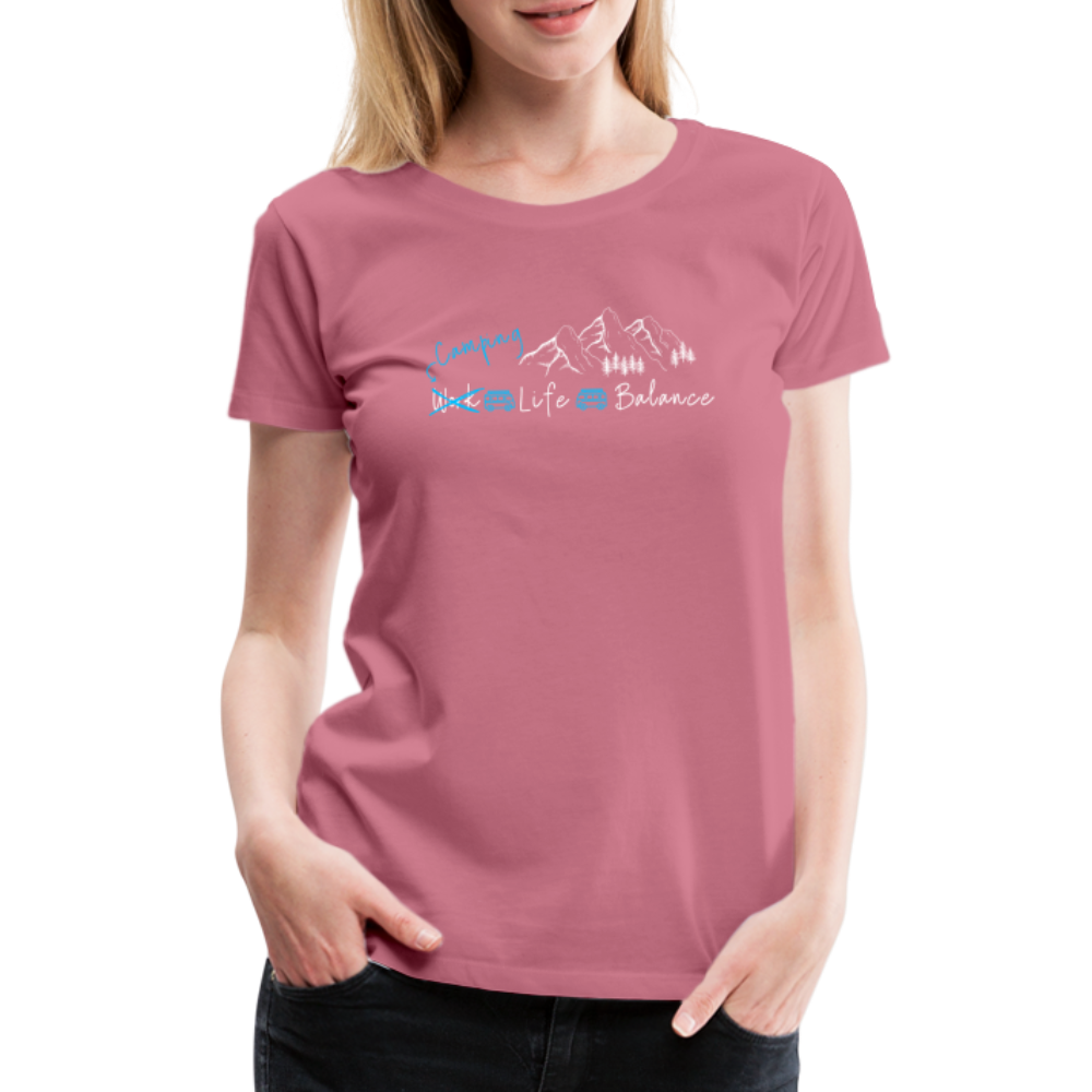 Women’s Premium T-Shirt - Camping Life Balance - Malve
