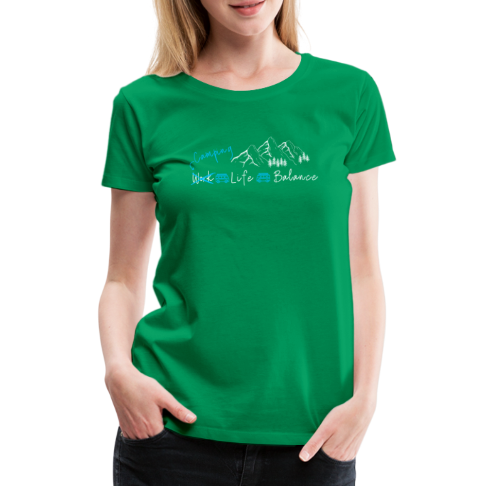 Women’s Premium T-Shirt - Camping Life Balance - Kelly Green