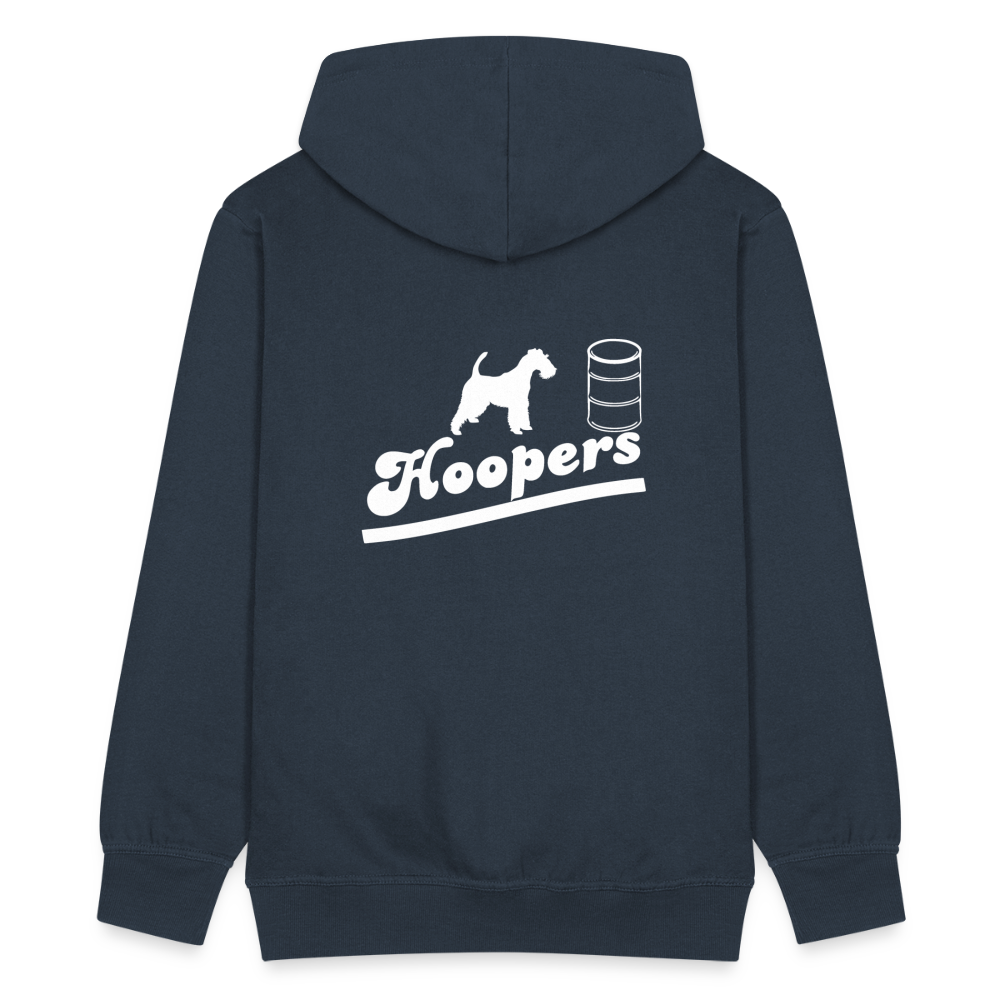Männer Premium Kapuzenjacke - Hoopers mit Foxterrier - Navy