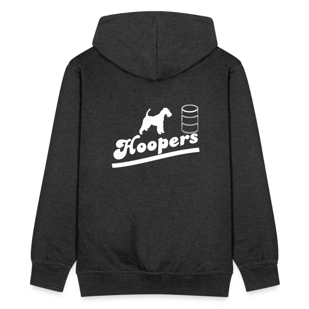 Männer Premium Kapuzenjacke - Hoopers mit Foxterrier - Anthrazit