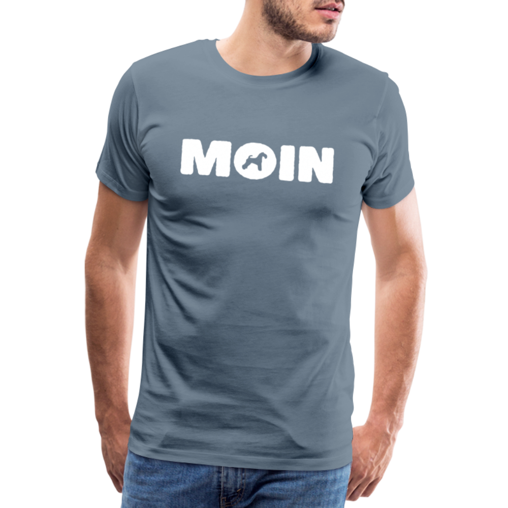 Kerry Blue Terrier - Moin | Männer Premium T-Shirt - Blaugrau