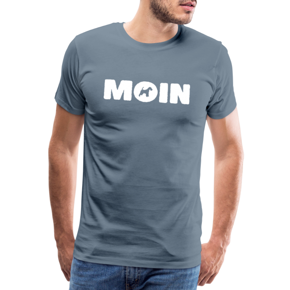 Drahthaar Foxterrier - Moin | Männer Premium T-Shirt - Blaugrau