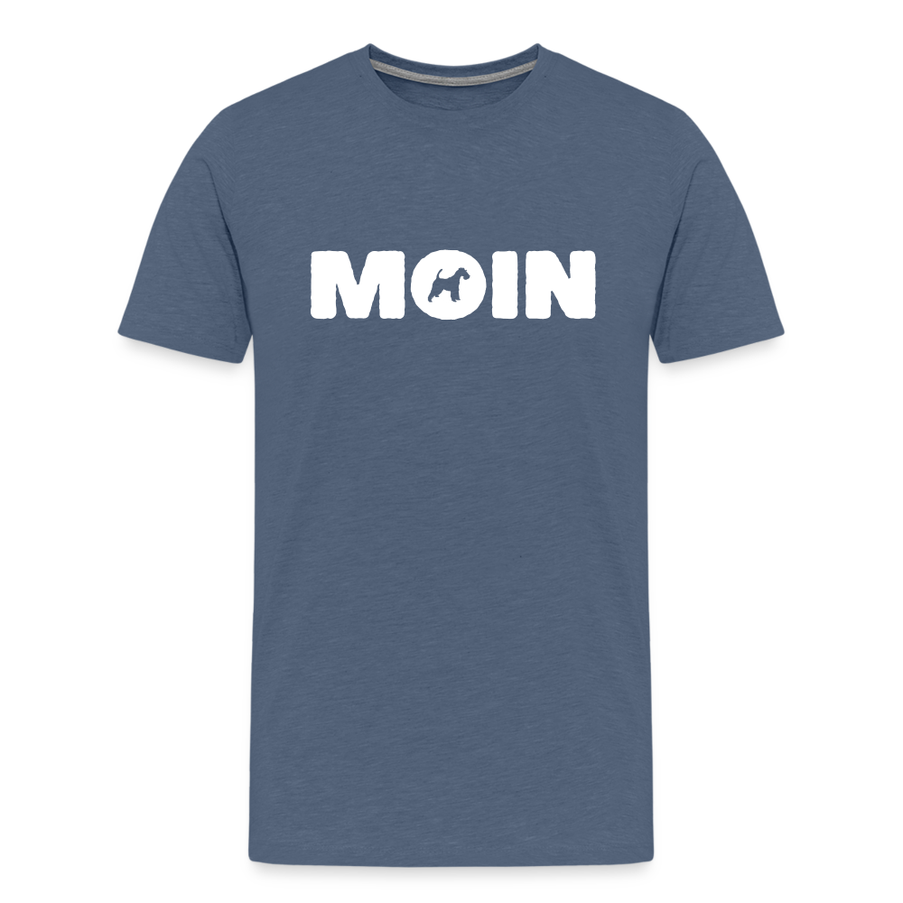 Drahthaar Foxterrier - Moin | Männer Premium T-Shirt - Blau meliert