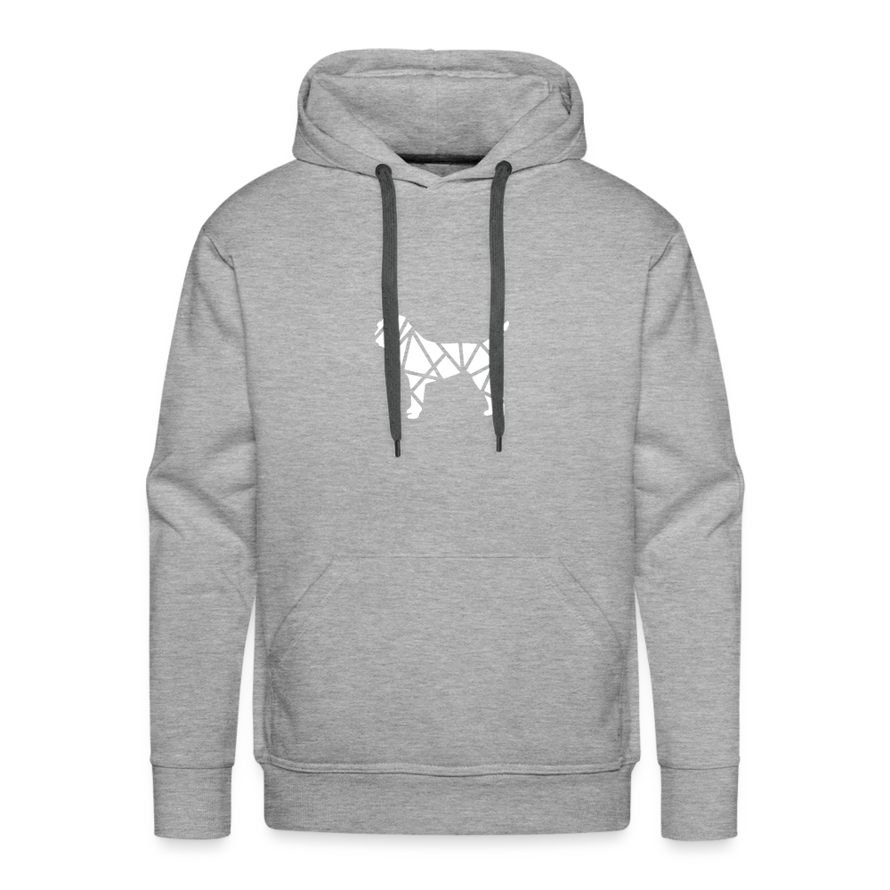 Border Terrier Silhouette geometrisch | Men’s Premium Hoodie - Grau meliert