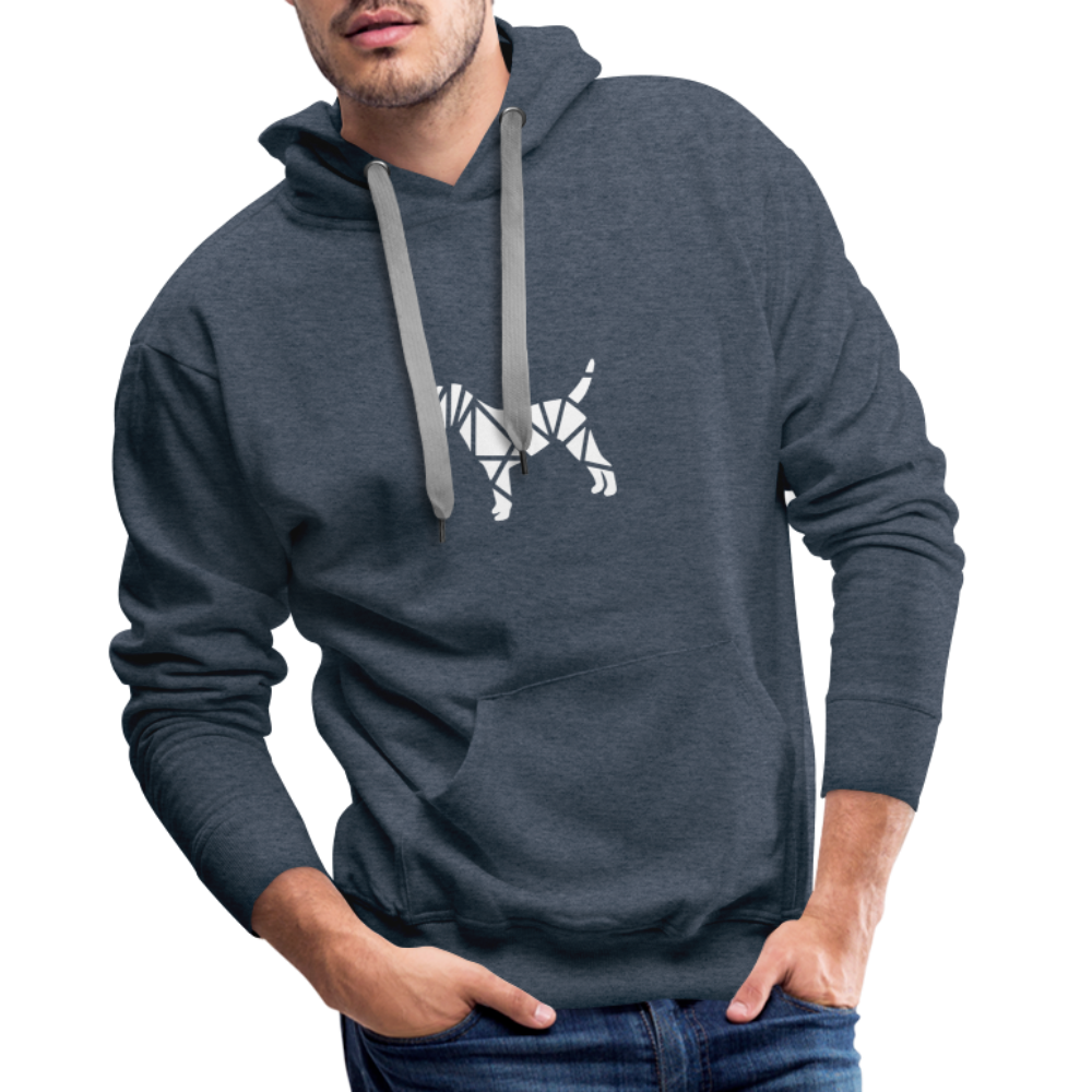 Border Terrier Silhouette geometrisch | Men’s Premium Hoodie - Jeansblau