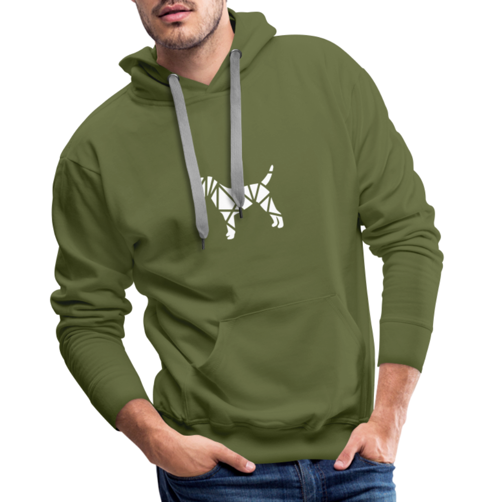 Border Terrier Silhouette geometrisch | Men’s Premium Hoodie - Olivgrün
