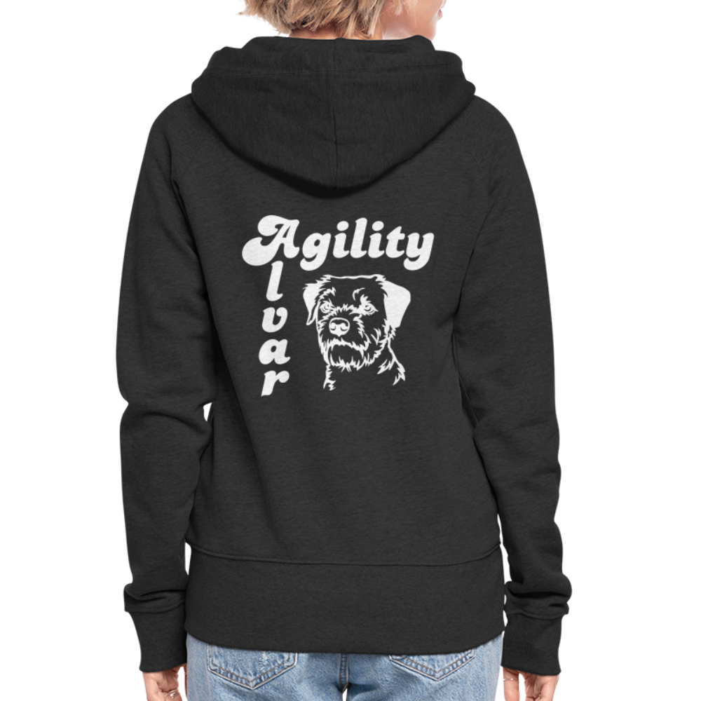 Border Terrier Agility | Frauen Kapuzenjacke - Schwarz