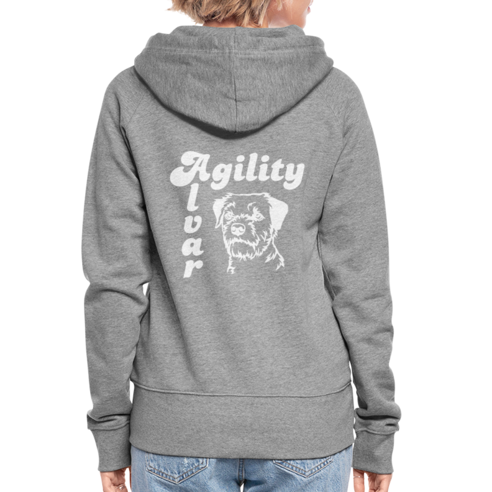 Border Terrier Agility | Frauen Kapuzenjacke - Grau meliert