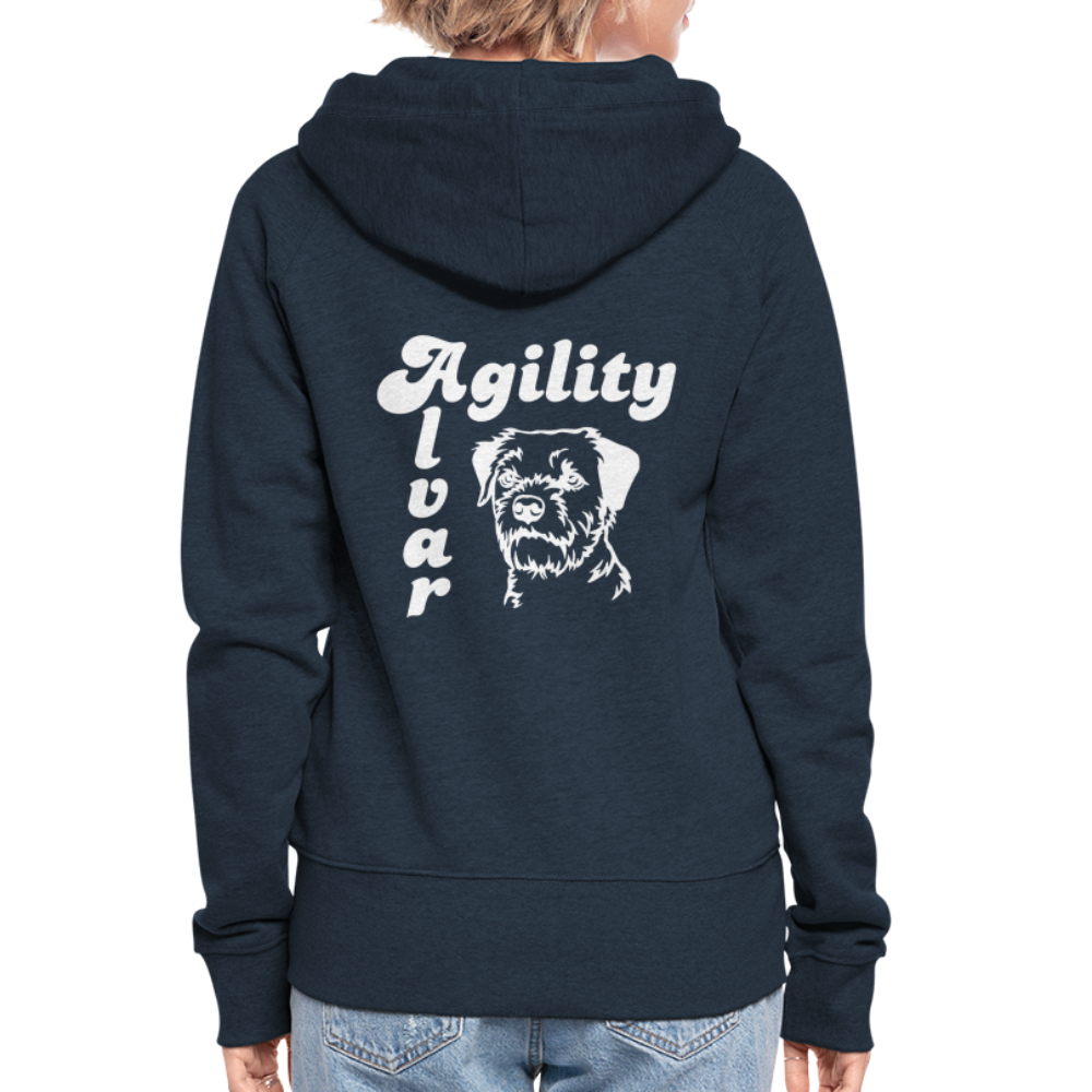 Border Terrier Agility | Frauen Kapuzenjacke - Navy