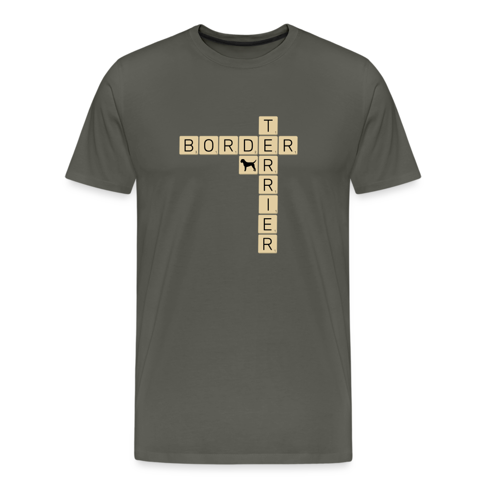 Border Terrier - Scrabble | Männer Premium T-Shirt - Asphalt