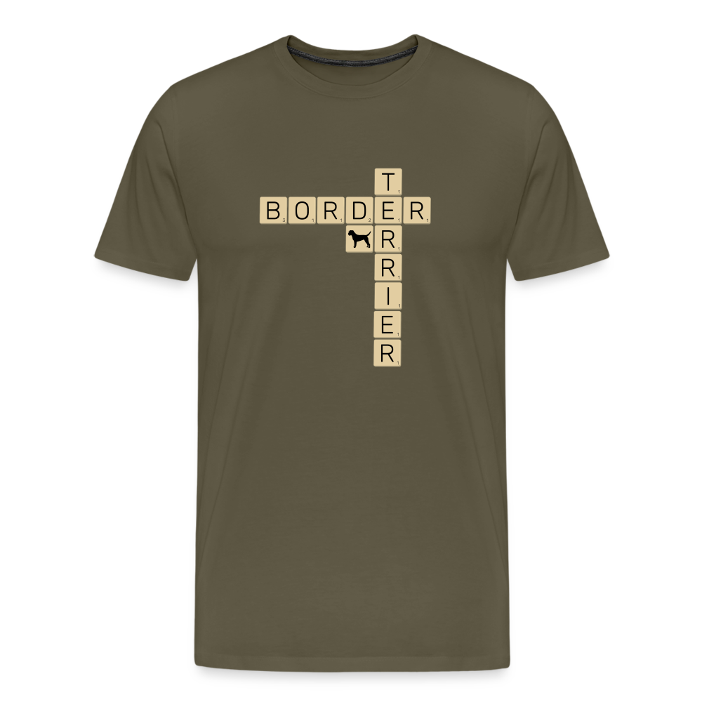 Border Terrier - Scrabble | Männer Premium T-Shirt - Khaki
