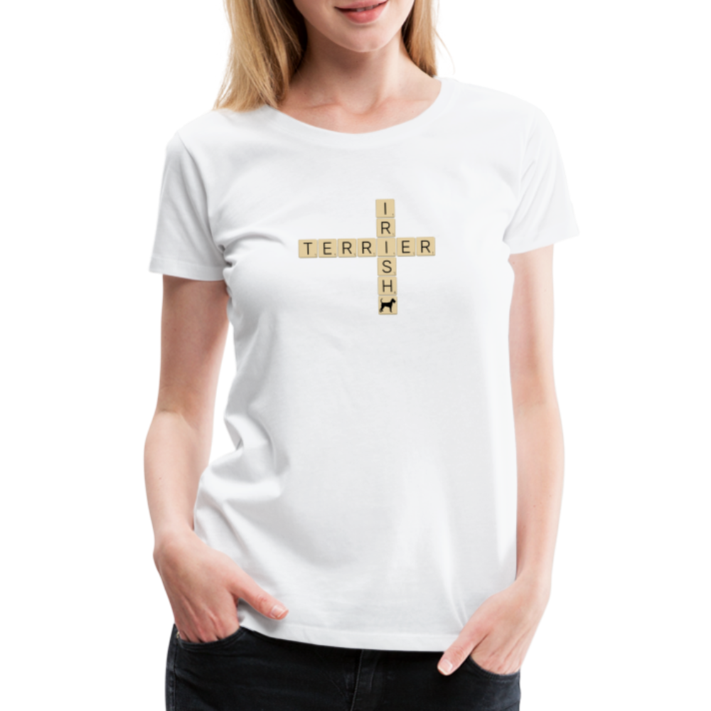 Irish Terrier - Scrabble | Women’s Premium T-Shirt - weiß