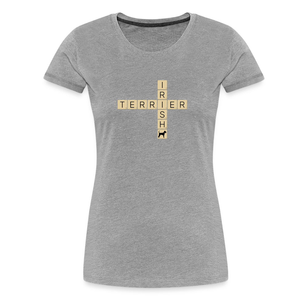 Irish Terrier - Scrabble | Women’s Premium T-Shirt - Grau meliert