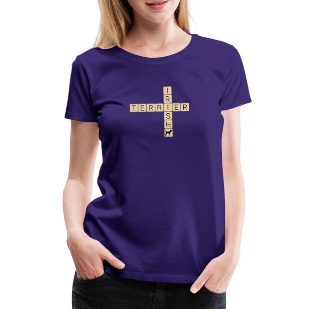 Irish Terrier - Scrabble | Women’s Premium T-Shirt - Lila