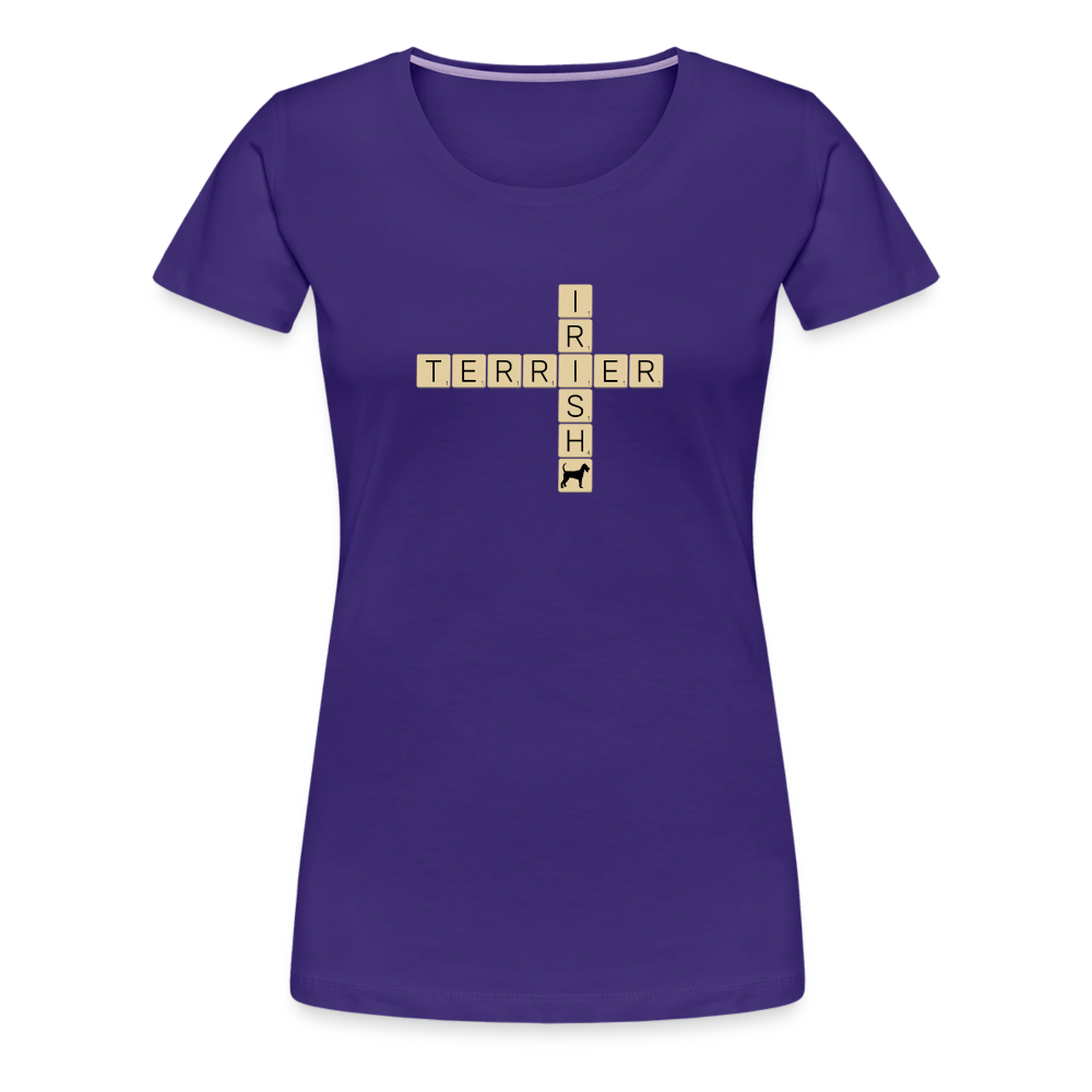 Irish Terrier - Scrabble | Women’s Premium T-Shirt - Lila
