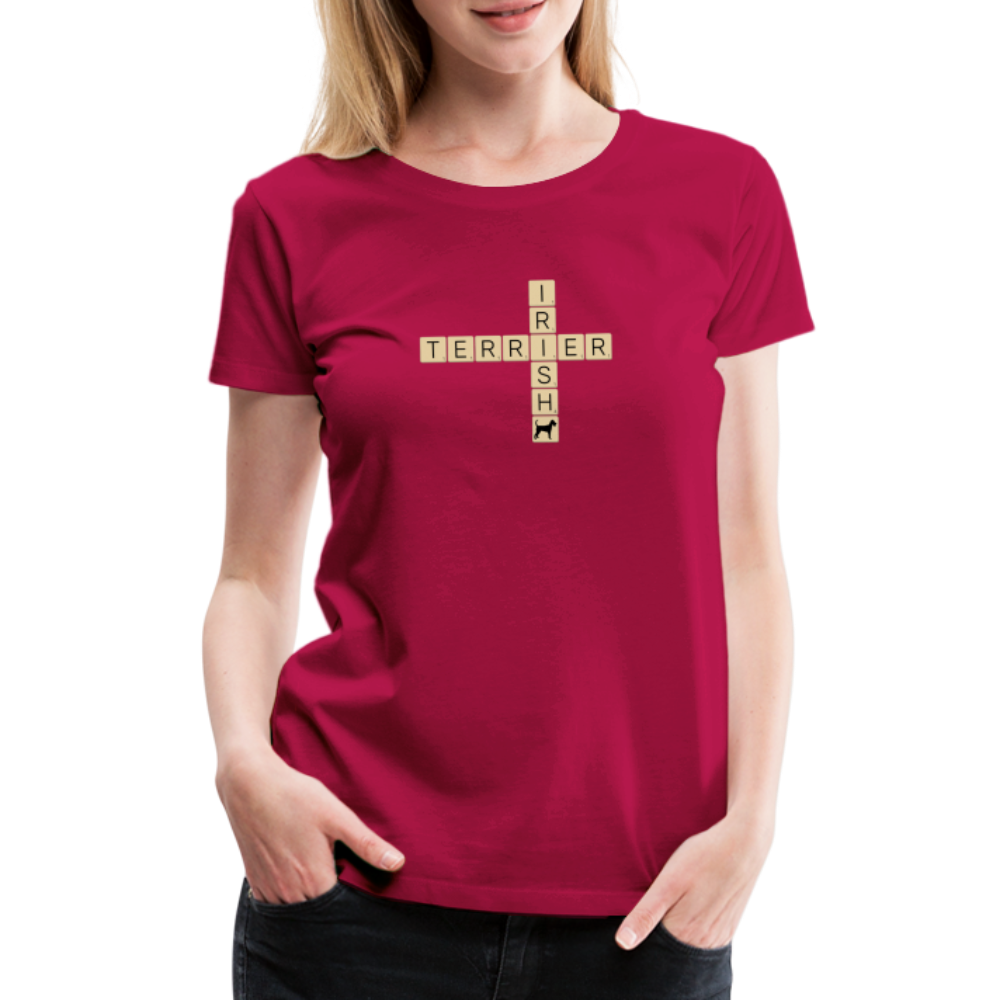 Irish Terrier - Scrabble | Women’s Premium T-Shirt - dunkles Pink