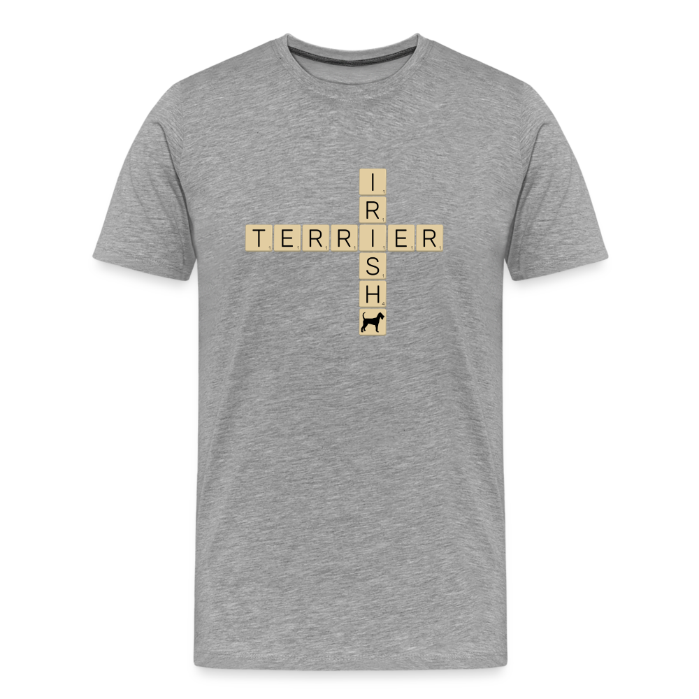 Irish Terrier - Scrabble | Männer Premium T-Shirt - Grau meliert