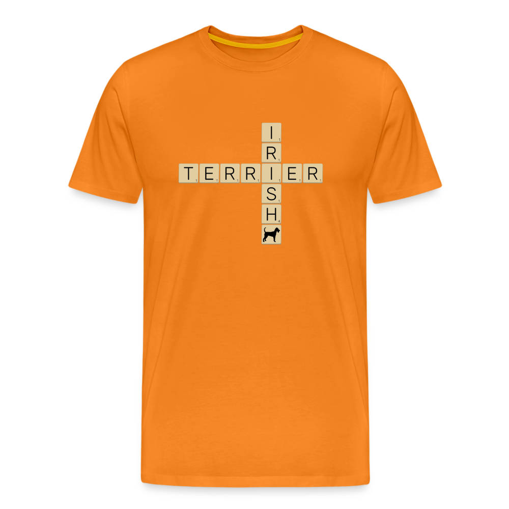 Irish Terrier - Scrabble | Männer Premium T-Shirt - Orange