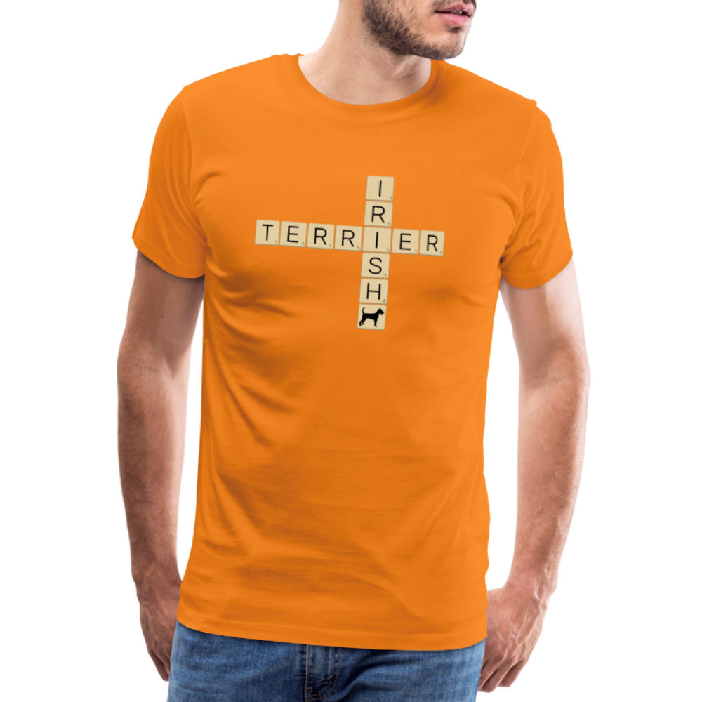 Irish Terrier - Scrabble | Männer Premium T-Shirt - Orange