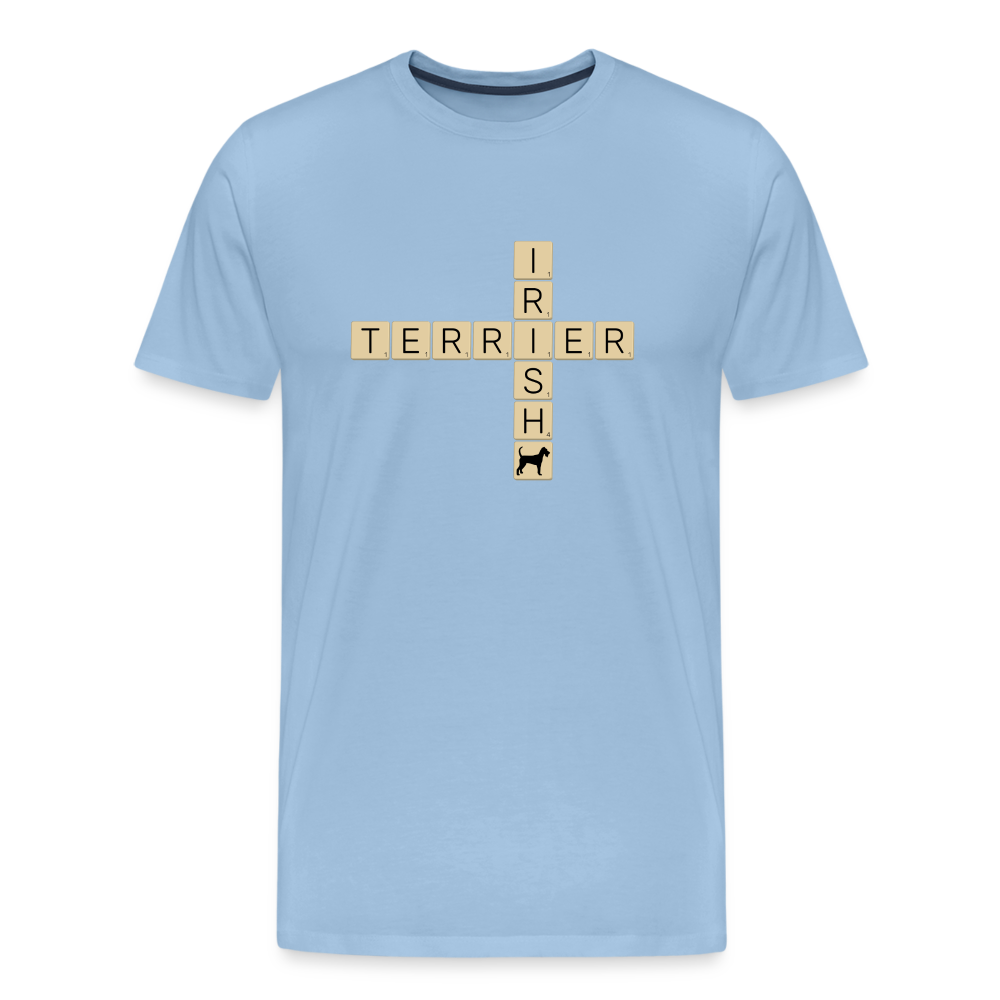 Irish Terrier - Scrabble | Männer Premium T-Shirt - Sky