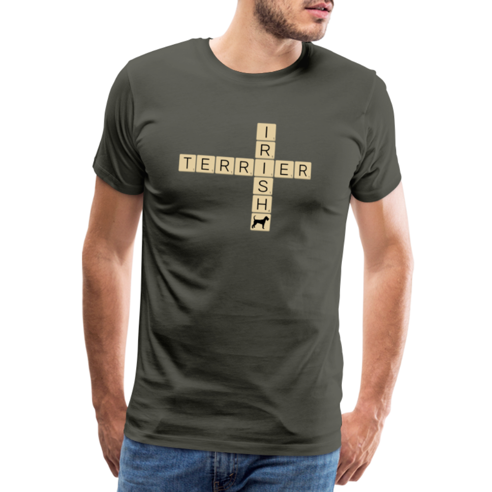Irish Terrier - Scrabble | Männer Premium T-Shirt - Asphalt