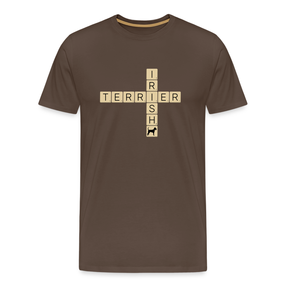 Irish Terrier - Scrabble | Männer Premium T-Shirt - Edelbraun