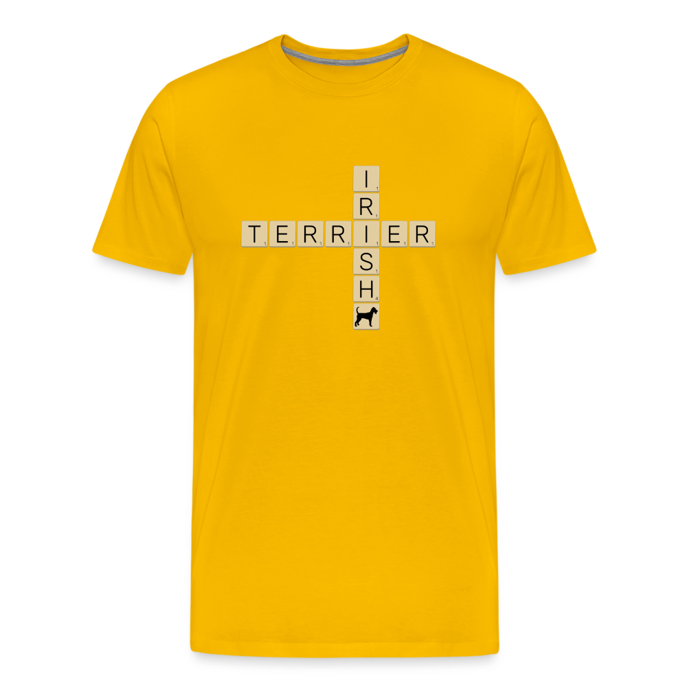 Irish Terrier - Scrabble | Männer Premium T-Shirt - Sonnengelb