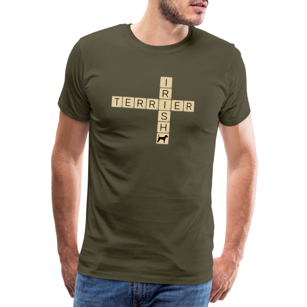 Irish Terrier - Scrabble | Männer Premium T-Shirt - Khaki