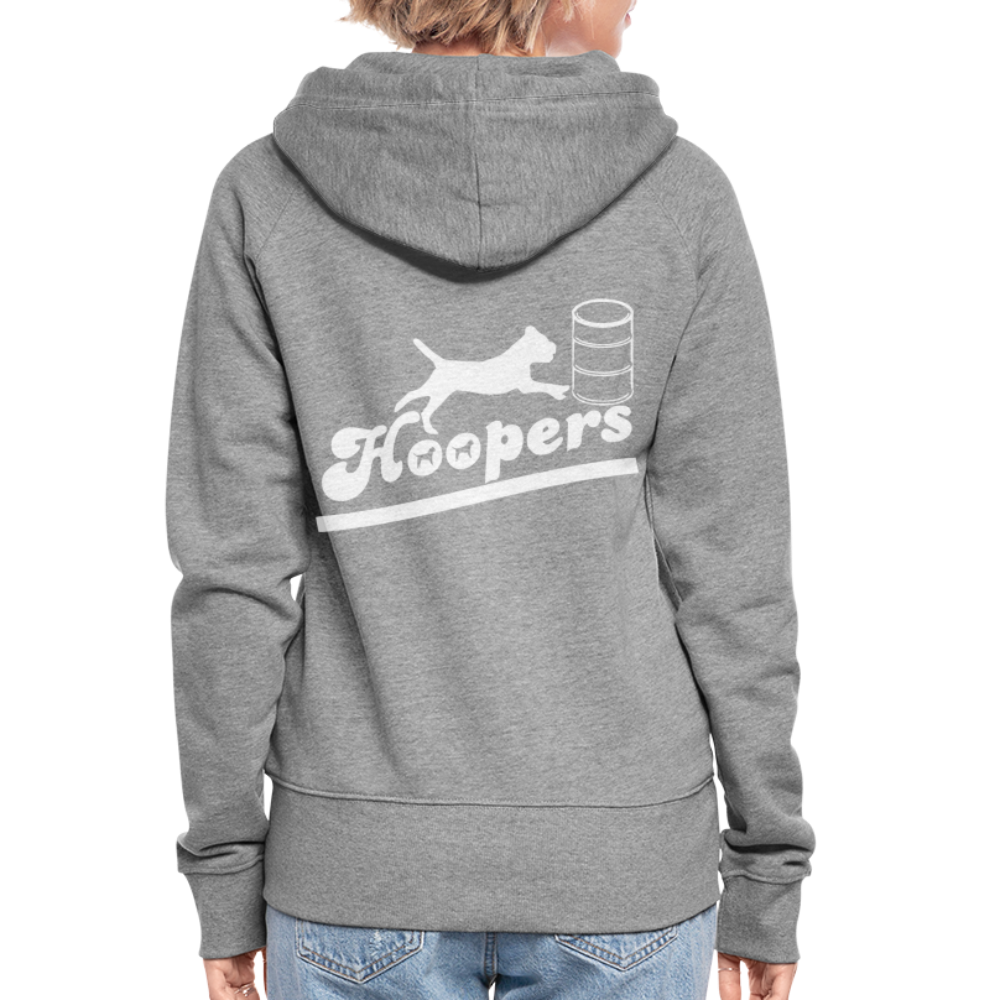 Frauen Premium Kapuzenjacke - Hoopers mit Border Terrier - Grau meliert