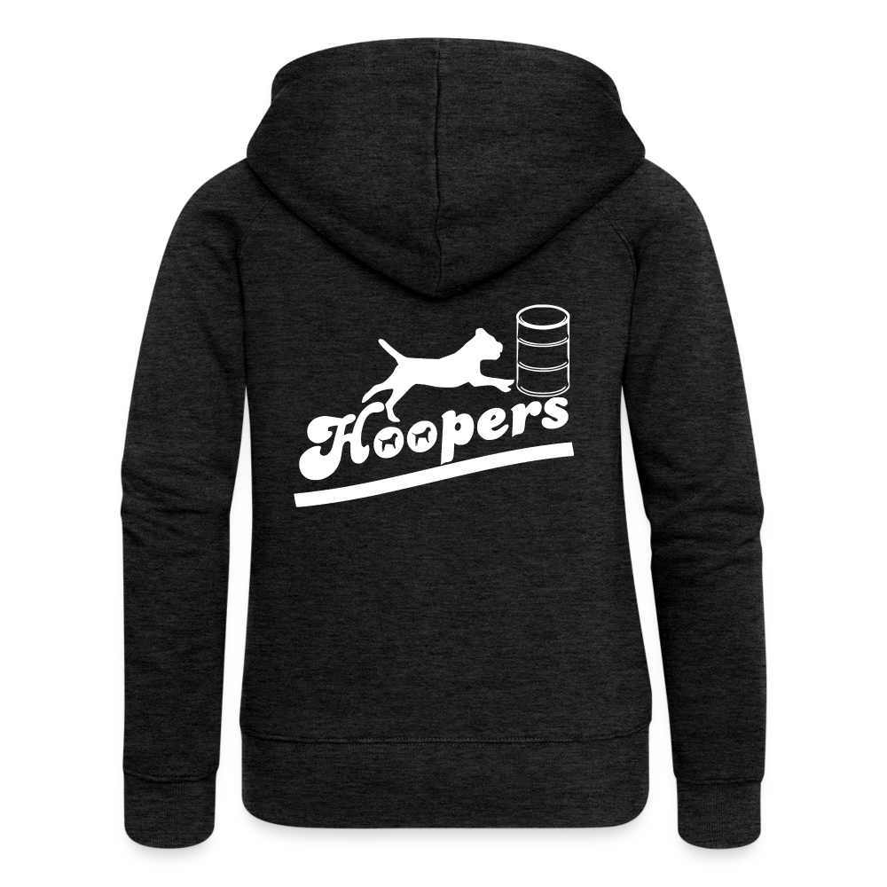 Frauen Premium Kapuzenjacke - Hoopers mit Border Terrier - Anthrazit