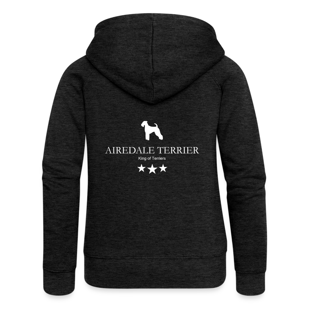 Frauen Premium Kapuzenjacke - Aireldale Terrier - King of terriers... - Anthrazit