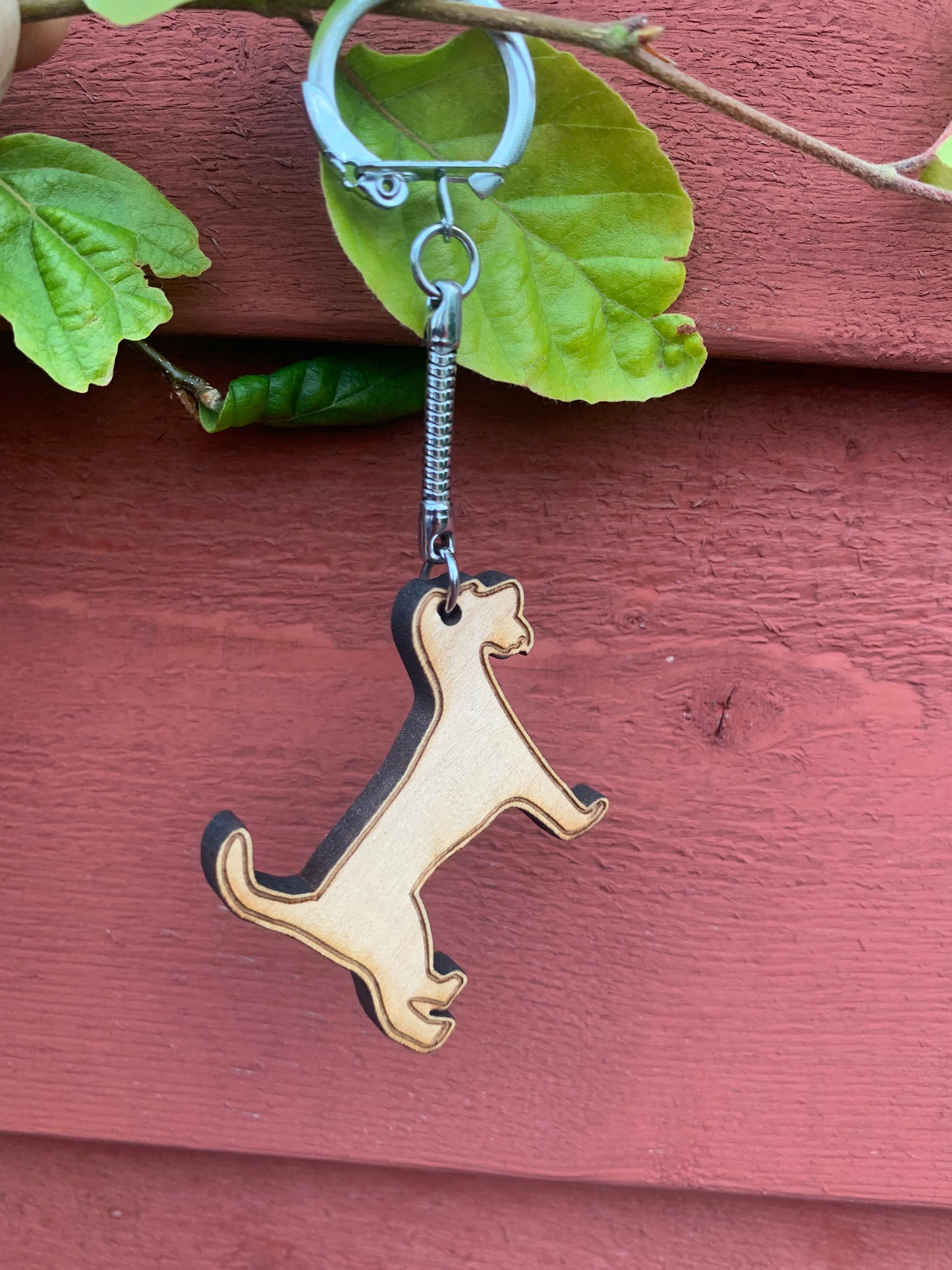 Terrier-Schlüsselanhänger aus Holz