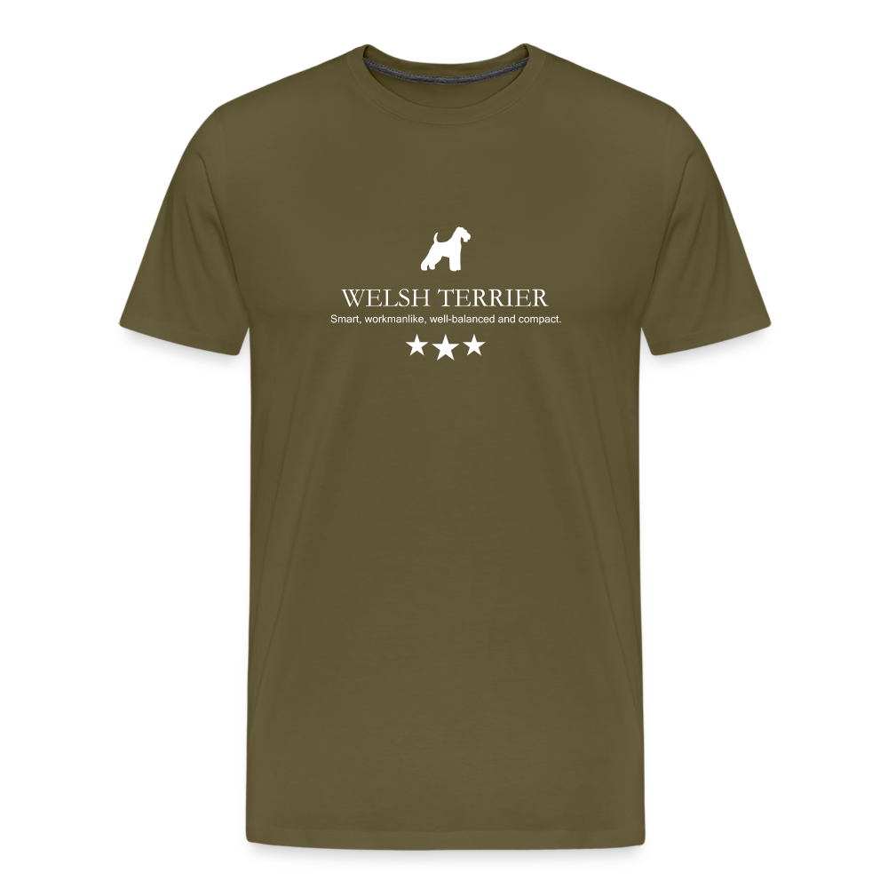 Männer Premium T-Shirt - Welsh Terrier - Smart, workmanlike, well-balanced and compact... - Khaki