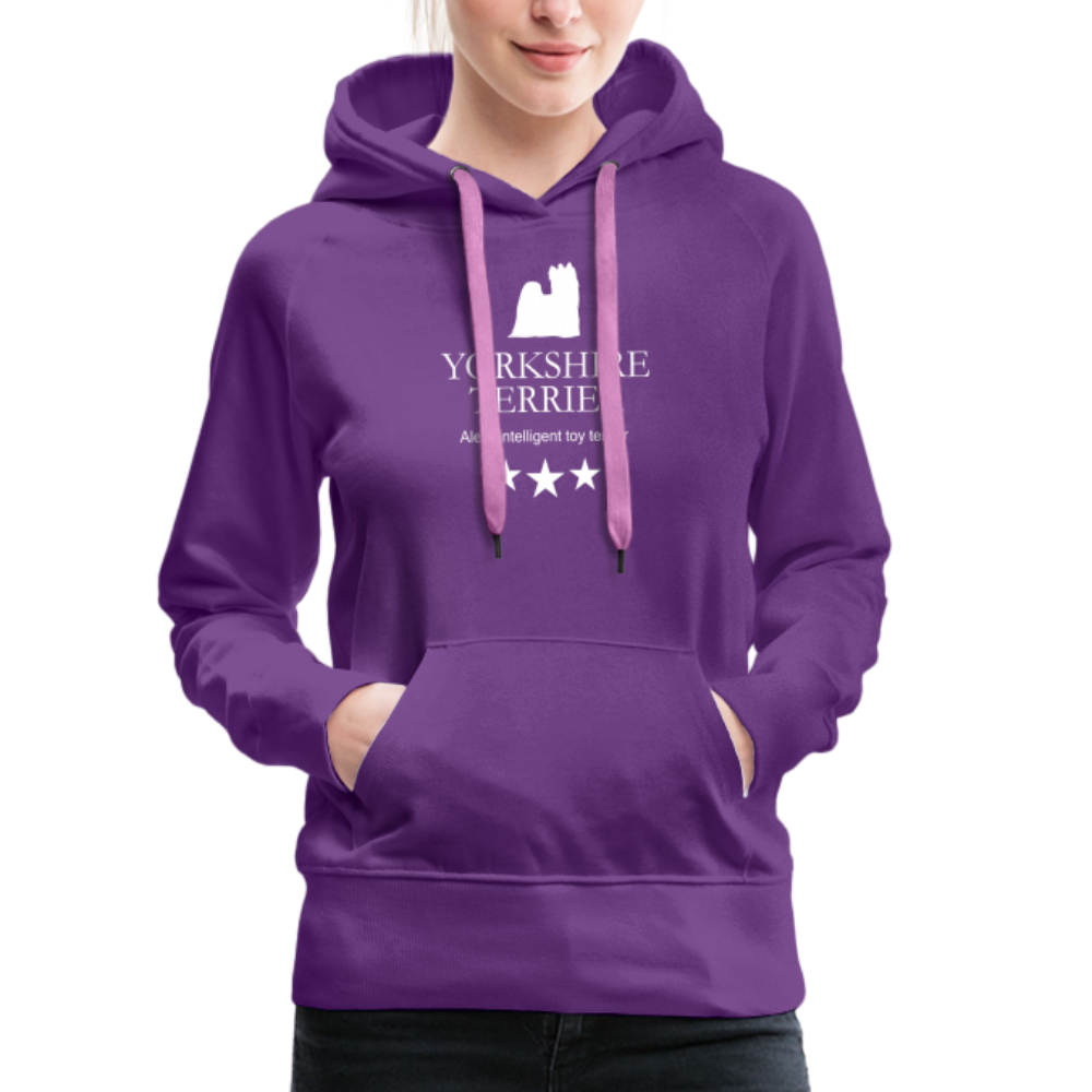 Frauen Premium Hoodie - Yorkshire Terrier - Alert, intelligent toy terrier... - Purple