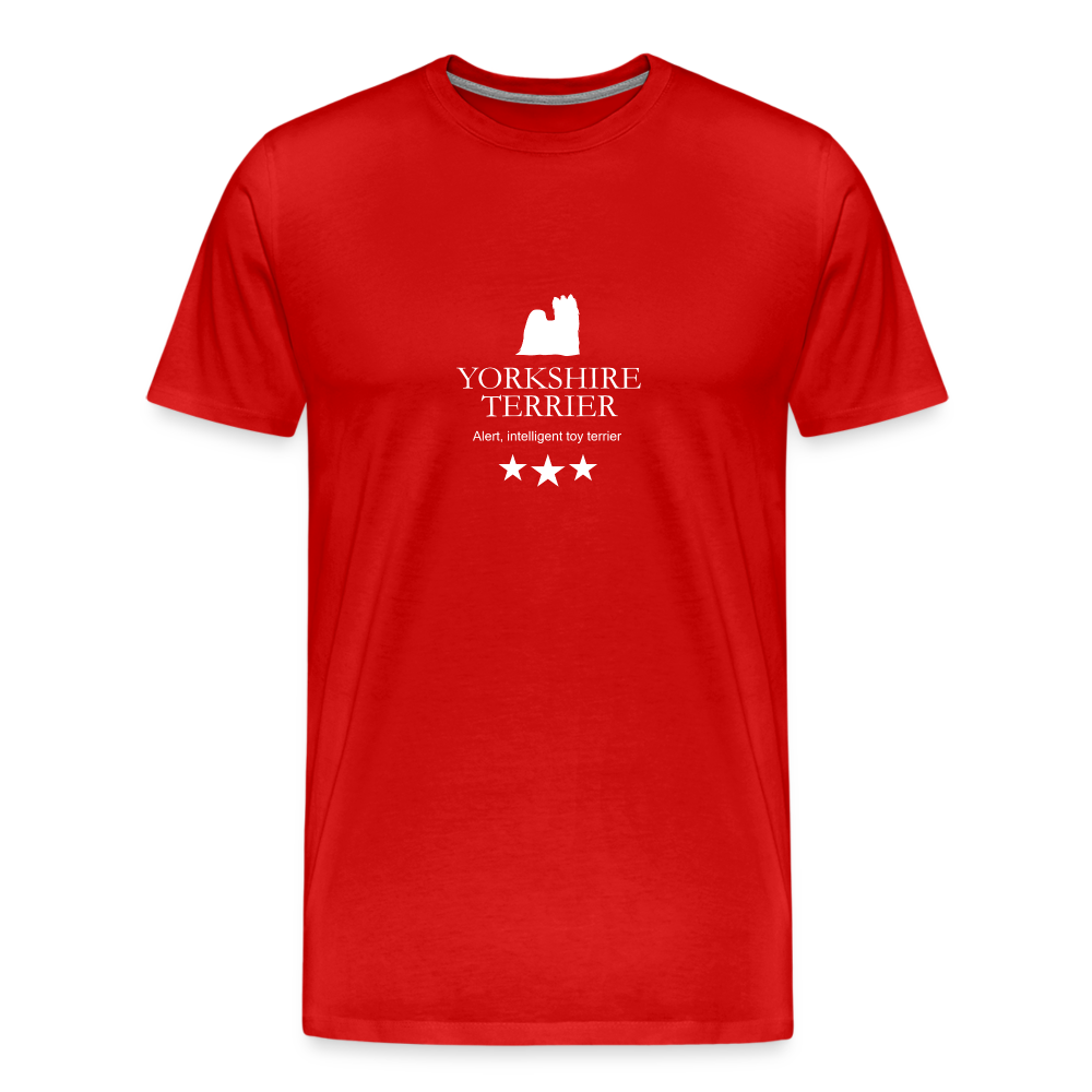 Männer Premium T-Shirt - Yorkshire Terrier - Alert, intelligent toy terrier... - Rot