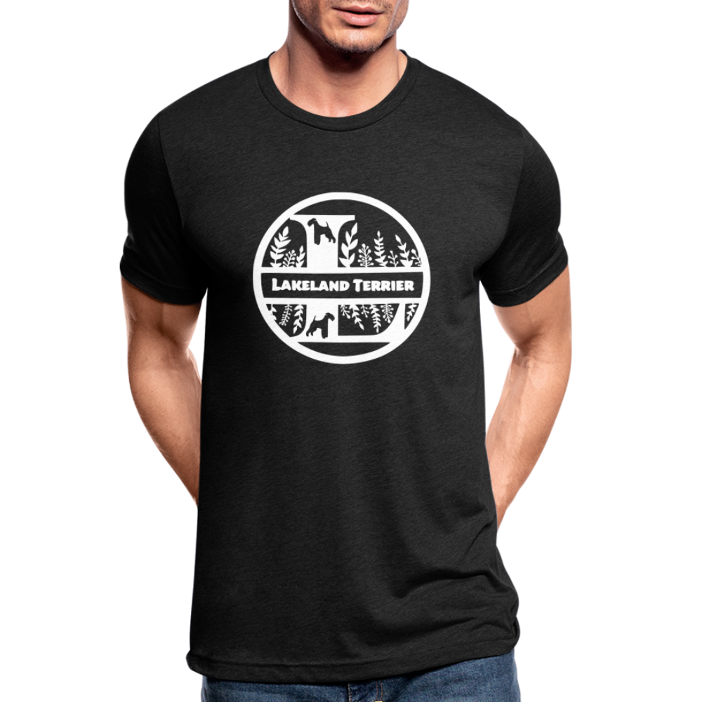 Lakeland Terrier - Monogramm - Unisex Tri-Blend T-Shirt von Bella + Canvas - Schwarz meliert