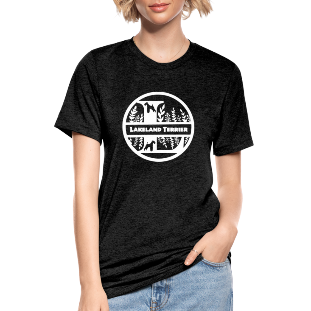 Lakeland Terrier - Monogramm - Unisex Tri-Blend T-Shirt von Bella + Canvas - Schwarz meliert