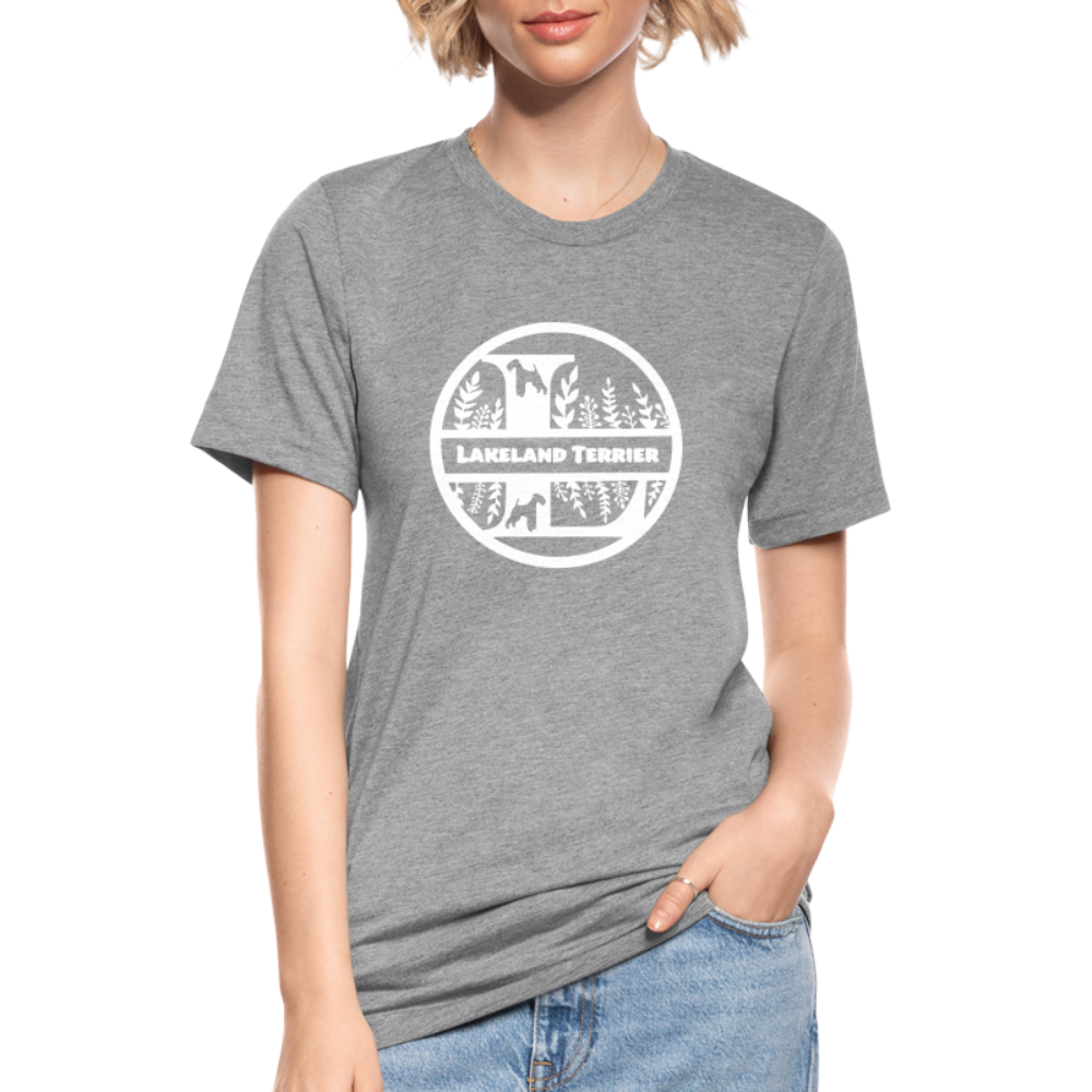 Lakeland Terrier - Monogramm - Unisex Tri-Blend T-Shirt von Bella + Canvas - Grau meliert