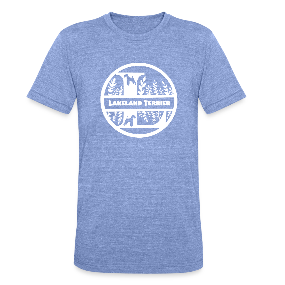 Lakeland Terrier - Monogramm - Unisex Tri-Blend T-Shirt von Bella + Canvas - Blau meliert