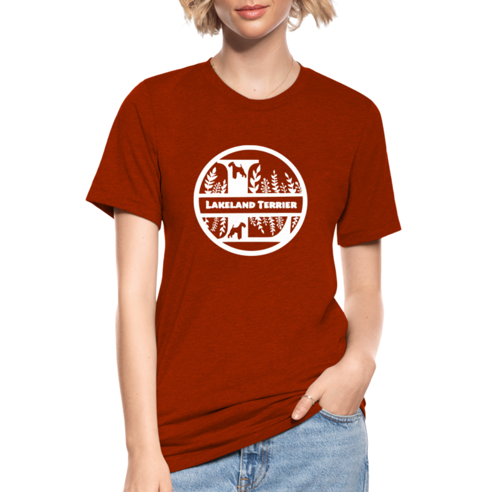Lakeland Terrier - Monogramm - Unisex Tri-Blend T-Shirt von Bella + Canvas - Ziegelrot