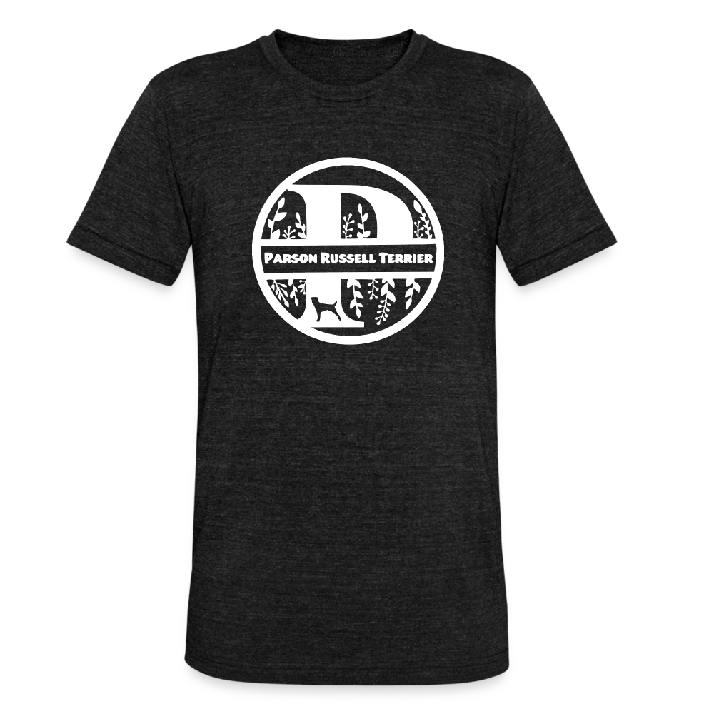 Parson Russell Terrier - Monogramm - Unisex Tri-Blend T-Shirt von Bella + Canvas - Schwarz meliert