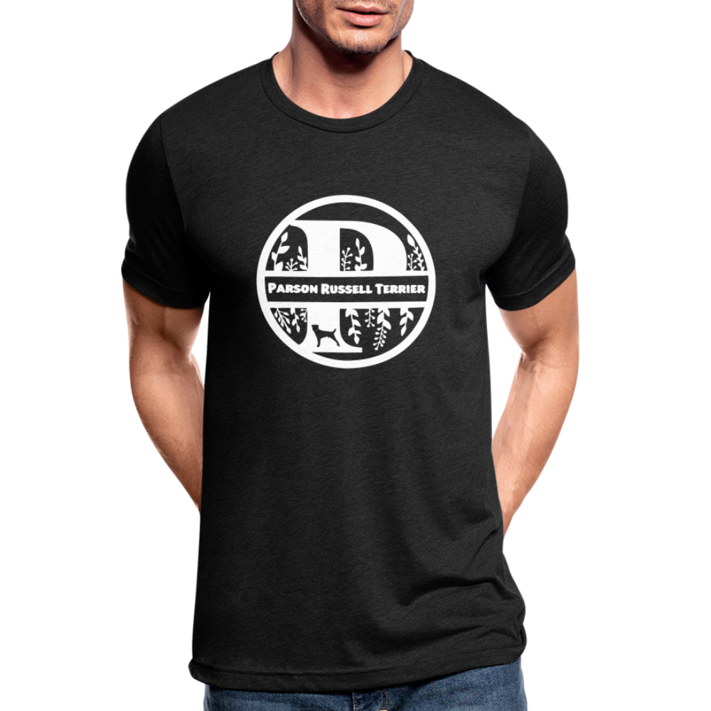 Parson Russell Terrier - Monogramm - Unisex Tri-Blend T-Shirt von Bella + Canvas - Schwarz meliert