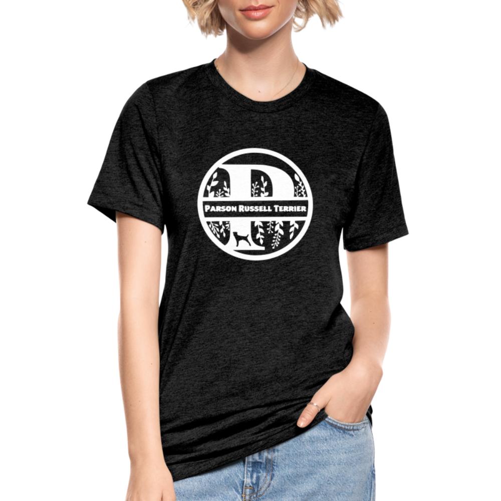Parson Russell Terrier - Monogramm - Unisex Tri-Blend T-Shirt von Bella + Canvas - Schwarz meliert