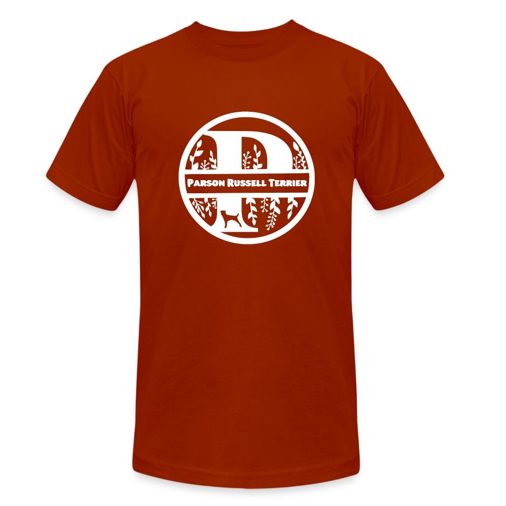 Parson Russell Terrier - Monogramm - Unisex Tri-Blend T-Shirt von Bella + Canvas - Ziegelrot
