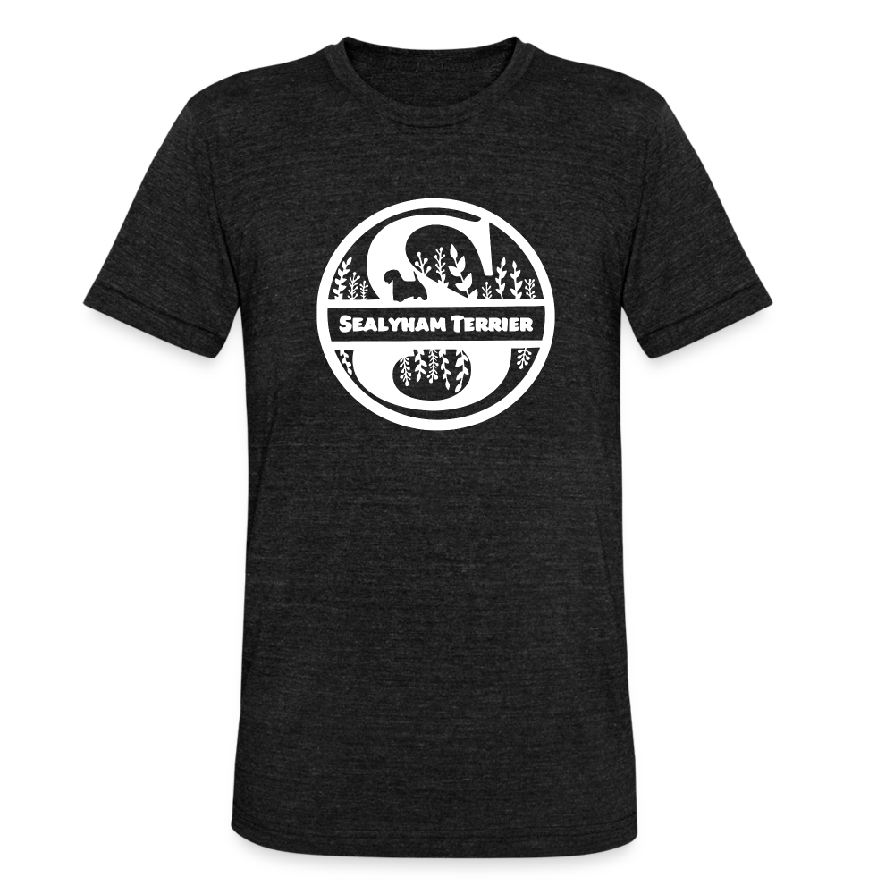 Sealyham Terrier - Monogramm - Unisex Tri-Blend T-Shirt von Bella + Canvas - Schwarz meliert