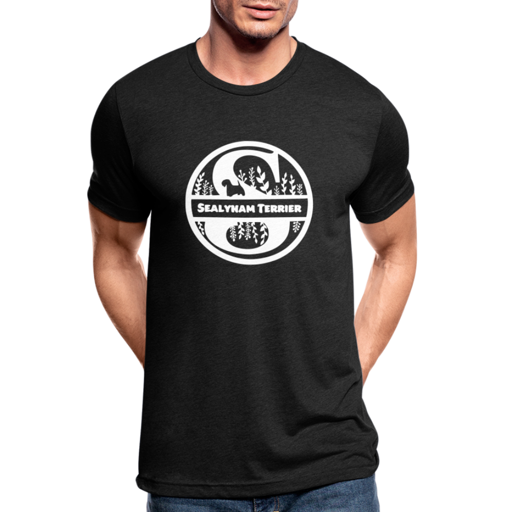 Sealyham Terrier - Monogramm - Unisex Tri-Blend T-Shirt von Bella + Canvas - Schwarz meliert