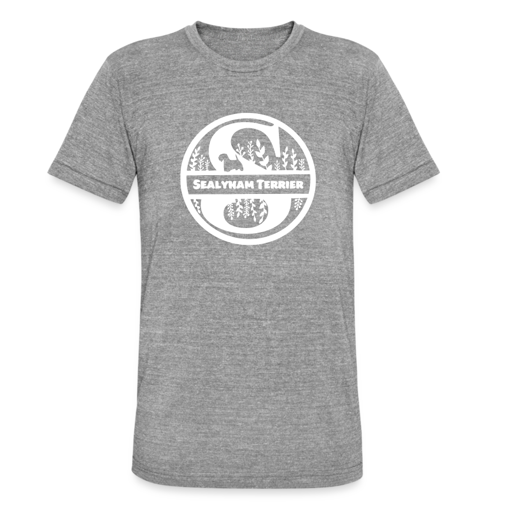 Sealyham Terrier - Monogramm - Unisex Tri-Blend T-Shirt von Bella + Canvas - Grau meliert