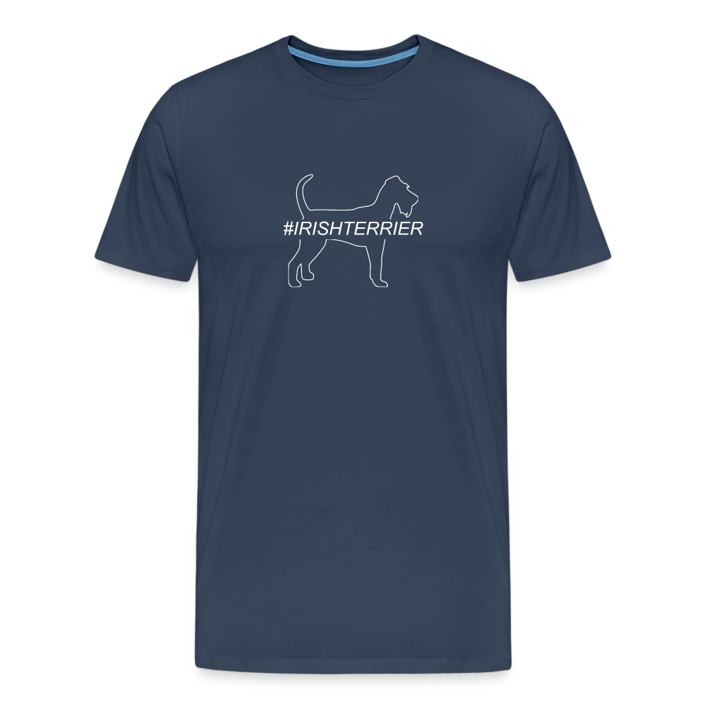 Männer Premium T-Shirt - Irish Terrier - Hashtag - Navy